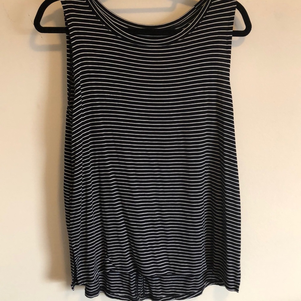 Striped open back tank top